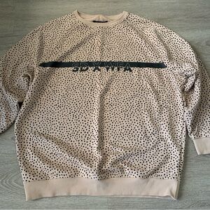 White Fox Boutique x Sarah's Day Tan Dalmatian Print Sweatshirt Size L